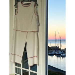 NWT Calypso St. Barth Embroidered Linen Two-Piece Set 8 | Luxury Resortwear